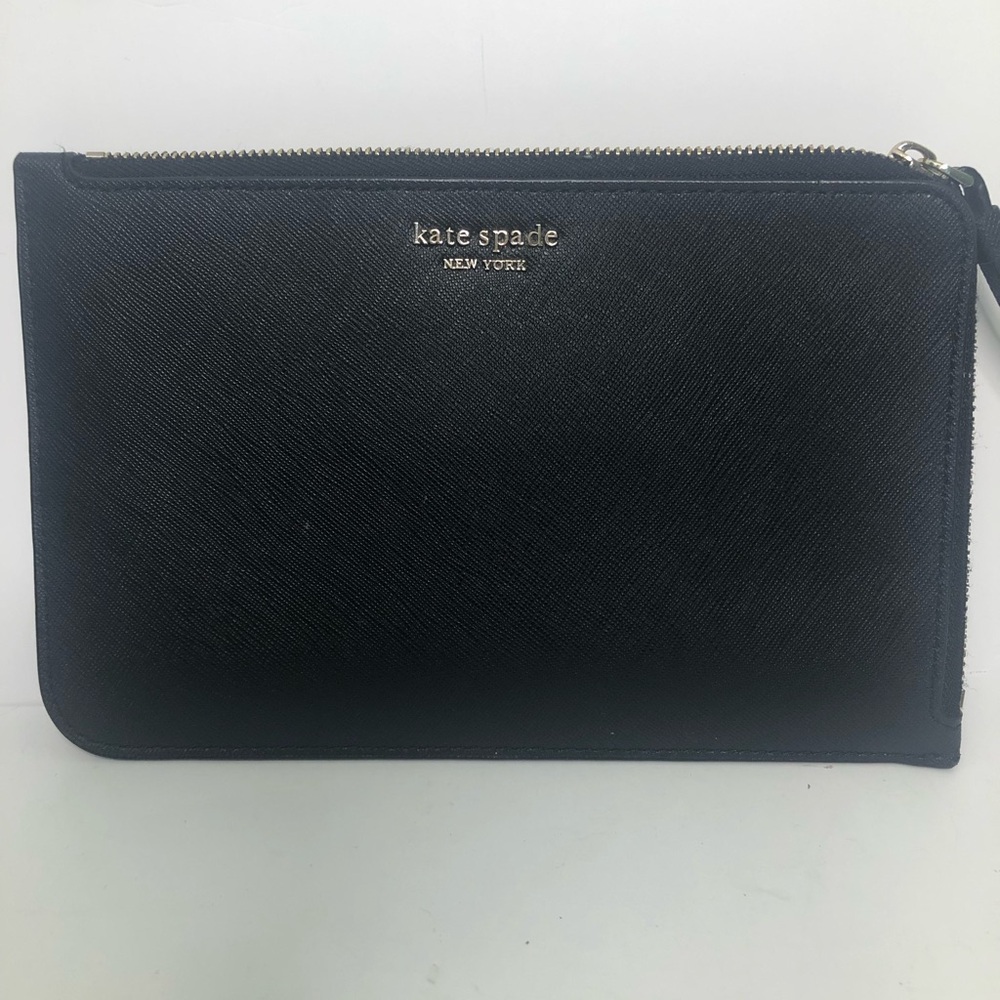 Kate Spade Black and Gold Zip Pouch